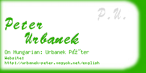 peter urbanek business card